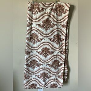 Charter Club Floral Cotton Flannel in Cream and Brown Duvet Cover